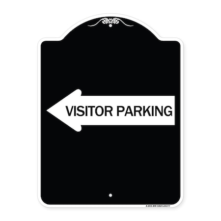Visitor Parking With Left Arrow Heavy-Gauge Aluminum Architectural Sign